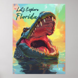 Poster Vibrant Alligator Adventure na Flórida