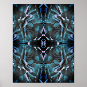 Poster Vibrant Blue Dahlia Flower Abstrato Art