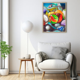 Póster Vibrant Colored Marbles Fine Wall Art - 20x25cm