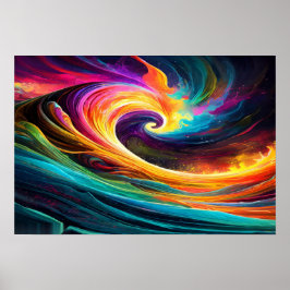 Poster Vibrant Cosmic Swirl Energy Abstract Art