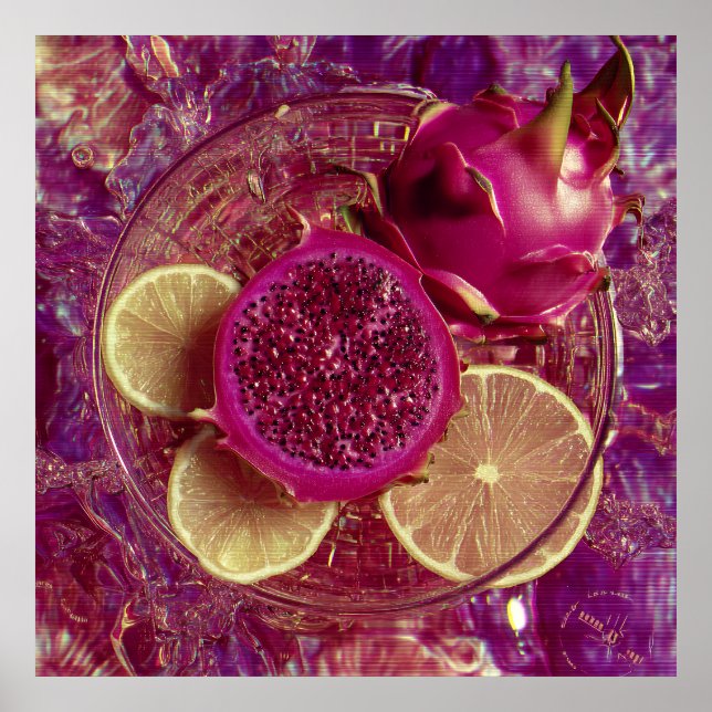 Poster Vibrant Dragon Fruit Lemon Bowl (Frente)