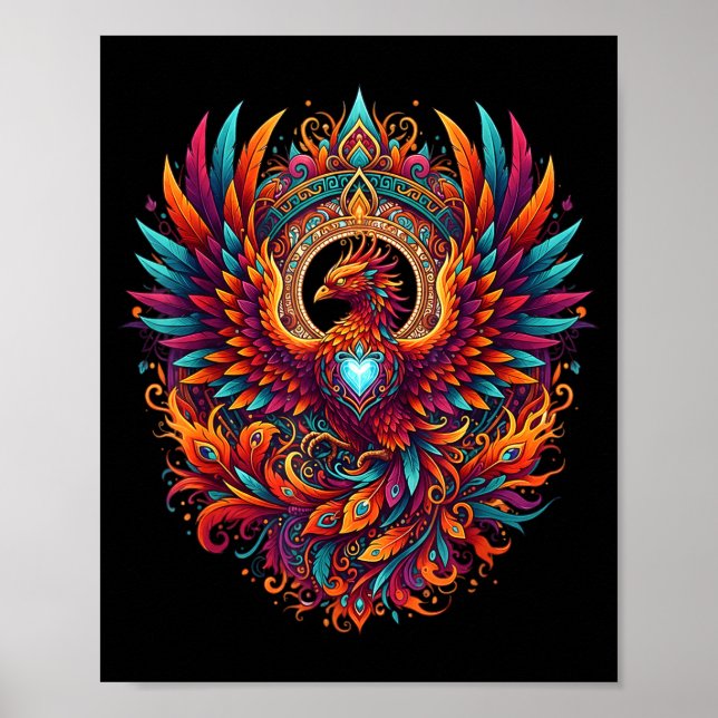 Poster Vibrant Fantasy Pcute Ss Cute Ssnix Mythical Bird  (Frente)