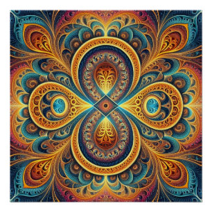 Póster Vibrant Fractal Art Jigsera Quebra-cabeça