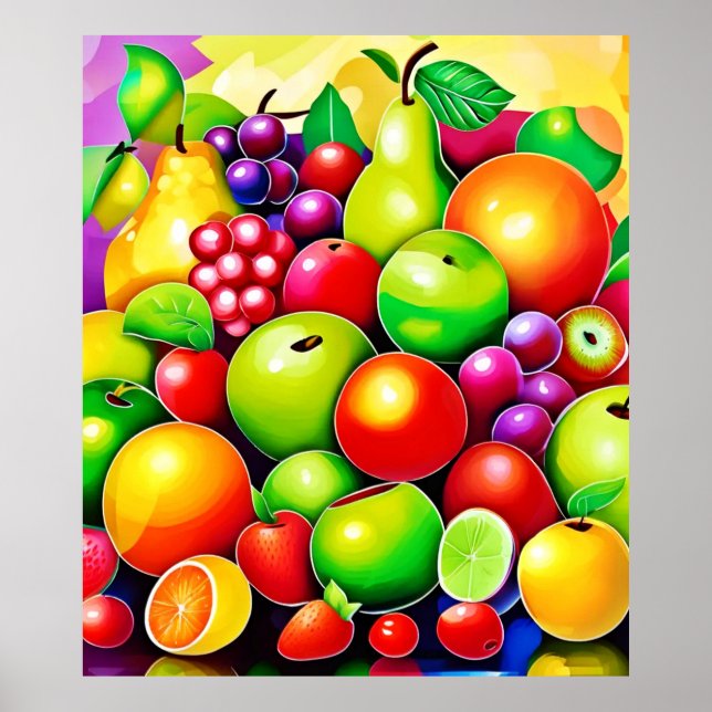Poster Vibrant Fruta Medley Art (Frente)