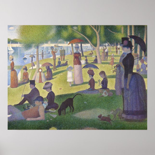 Poster Vibrant Georges Seurat Domingo À Tarde, Cheio Sang (Frente)