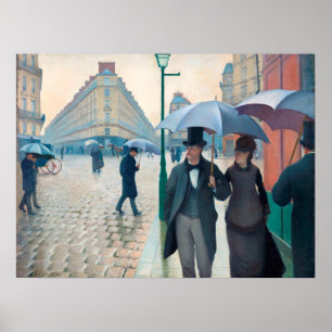 Poster Vibrant Gustave Caillebotte Paris Street Rainy Day