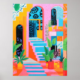 Poster Vibrant Haven: Um Bordo Whimsical