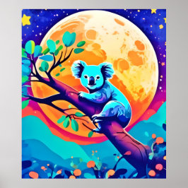 Poster Vibrant Koala Moon
