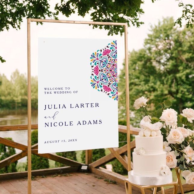 Poster Vibrant Mexican Fiesta Style Rainbow Wedding (Criador carregado)