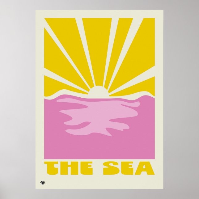 Poster Vibrant Minimalist Abstract Sea Art Print (Frente)