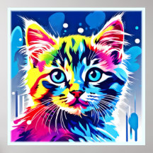 Vibrant Neon Gatinho Art
