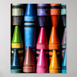Poster Vibrant Pop Art: Crayon Color Construct Geometric 