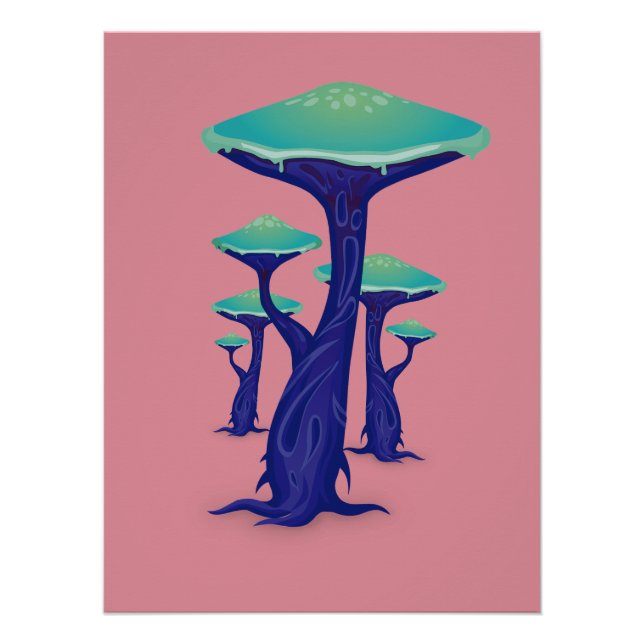Póster Vibrant Pop Art Mushrooms (Frente)