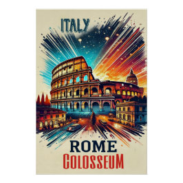 Póster Vibrant Roma Colosseum - Itália Poster