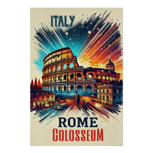 Póster Vibrant Roma Colosseum - Itália Poster