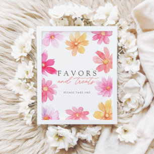 Poster Vibrant Summer Favors & Treators Sinal de Chá de f