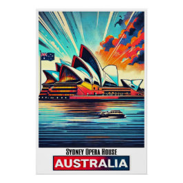 Póster Vibrant Sydney Opera House - Poster da Austrália