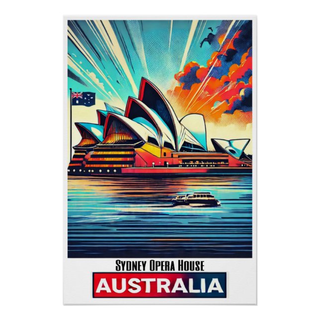 Póster Vibrant Sydney Opera House - Poster da Austrália (Frente)