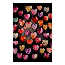 Póster Vibrant Valentine Poster – Fantasy Hearts Design