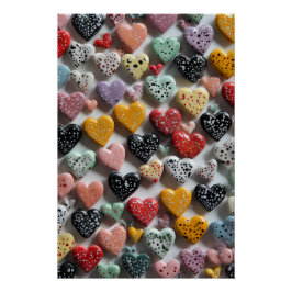 Póster Vibrant Valentine Poster – Fantasy Hearts Design