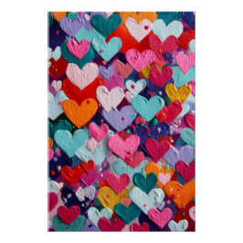 Póster Vibrant Valentine Poster – Fantasy Hearts Design
