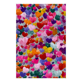 Póster Vibrant Valentine Poster – Fantasy Hearts Design
