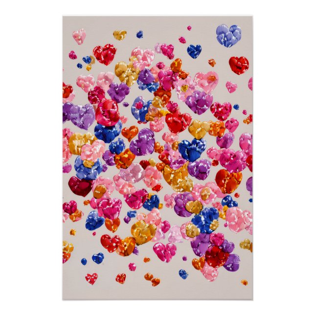 Póster Vibrant Valentine Poster – Fantasy Hearts Design  (Frente)