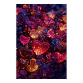 Póster Vibrant Valentine Poster – Fantasy Hearts Design