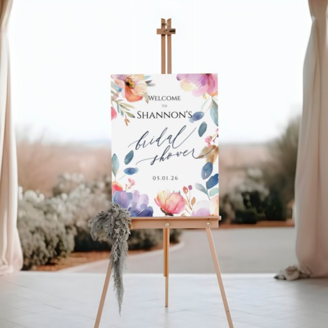 Poster Vibrant Watercolor - Sinal Bridal de Boas-Vindas (Criador carregado)