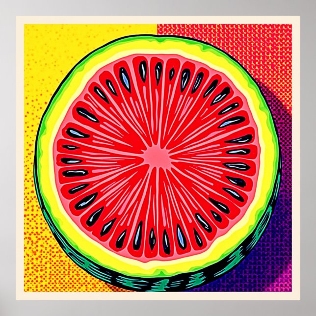 Poster Vibrant Watermelon Pop Art (Frente)