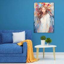 Poster Vibrante Abstrato Angel Peaceful, Painterly