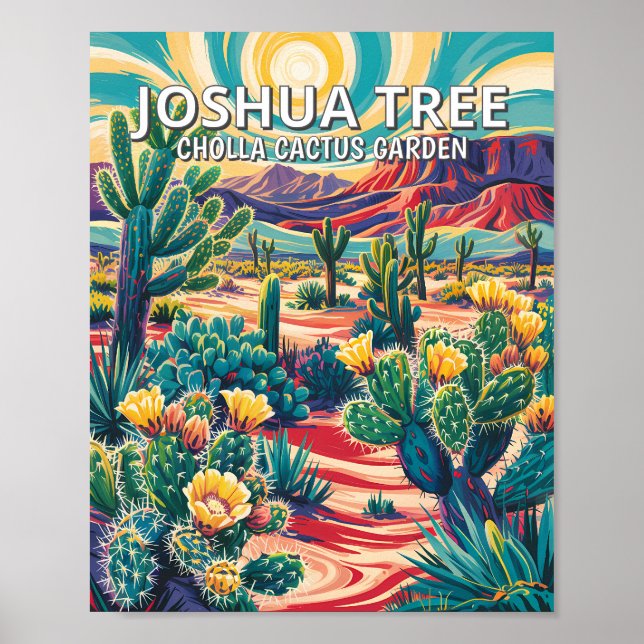 Poster Vibrante Cacto do Parque Nacional Joshua Tree Pers (Frente)