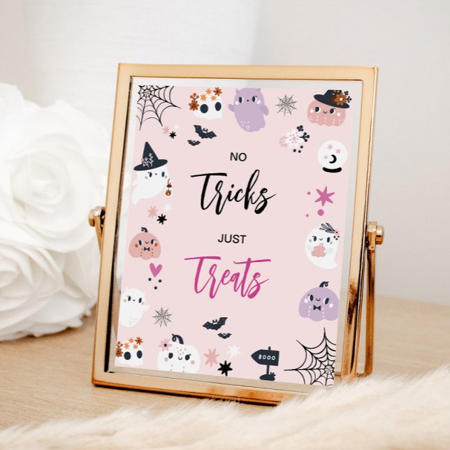 Poster Vibrante Sinal de Festa de Halloween Rosa (Criador carregado)