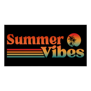 PÓSTER VÍBULOS DE VERÃO VINTAGEM VACA SUNSET