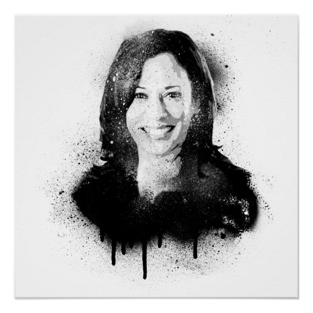Póster Vice-Presidente Kamala Harris Grafite Portrait (Frente)