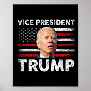 Poster Vice-presidente Trump Bandeira dos EUA Biden Eleiç