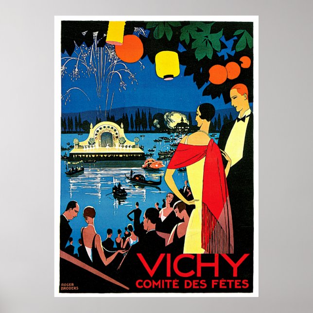 Póster Vichy Comite Des Fetes ~ França Viagem Art (Frente)