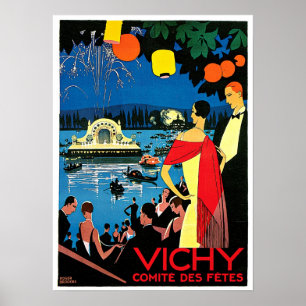 Póster Vichy Comite Des Fetes ~ França Viagem Art