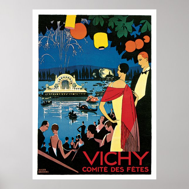 Póster Vichy France Viagens vintage (Frente)