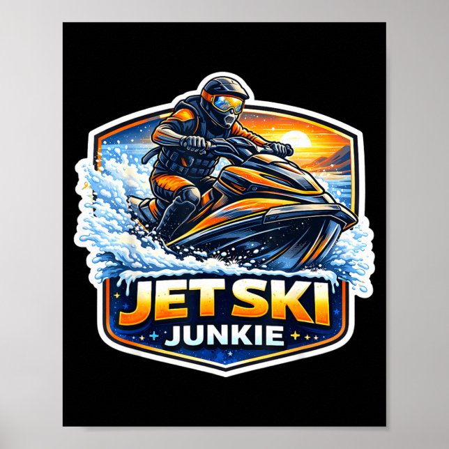Poster Viciado em jet ski dono de jet ski engraçado (Frente)