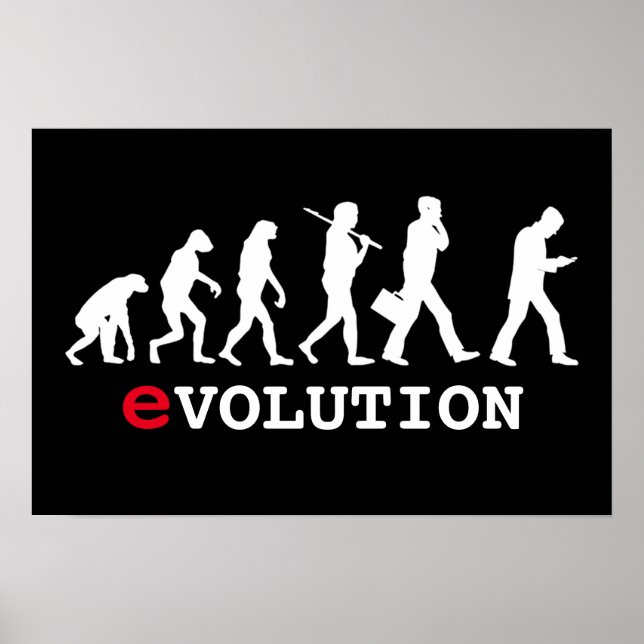 Póster Viciado em Smartphone Evolução Divertida (Frente)