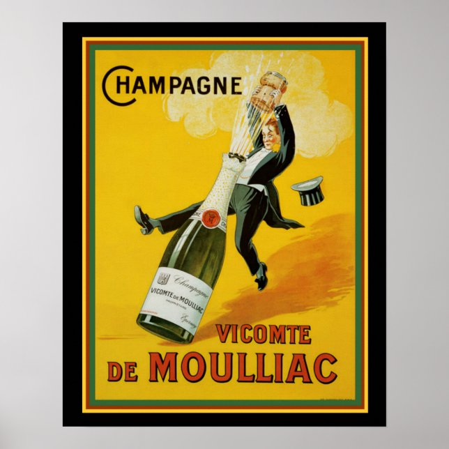 Póster Vicomte de Moulliac Champagne 16 x 20 (Frente)