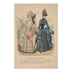 Póster Victoria Ladies no Mar Ad francês Vintage