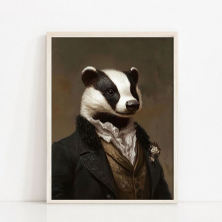 Poster Victorian Animal Print, Royal Badger Vintage Portr