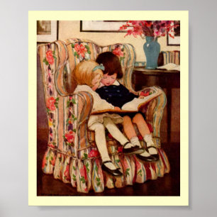 Póster Victorian Children Story Book Art Print