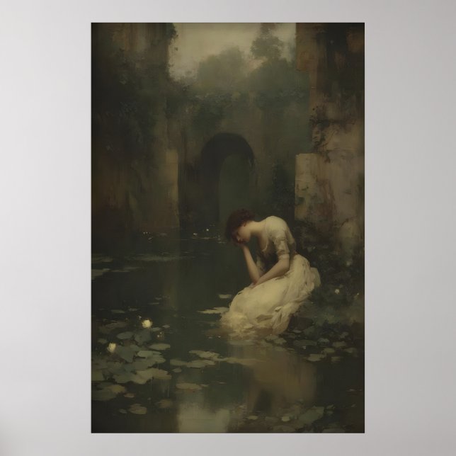 Poster Victorian Lady by the Water Digital Printable (Frente)