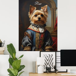 Poster Victorian Yorkshire Terrier em Clothes Whimsical