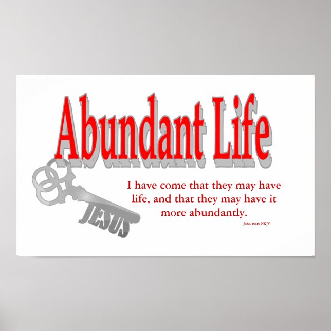 Póster Vida Abundante: A Chave - v1 (John 10:10) (Frente)
