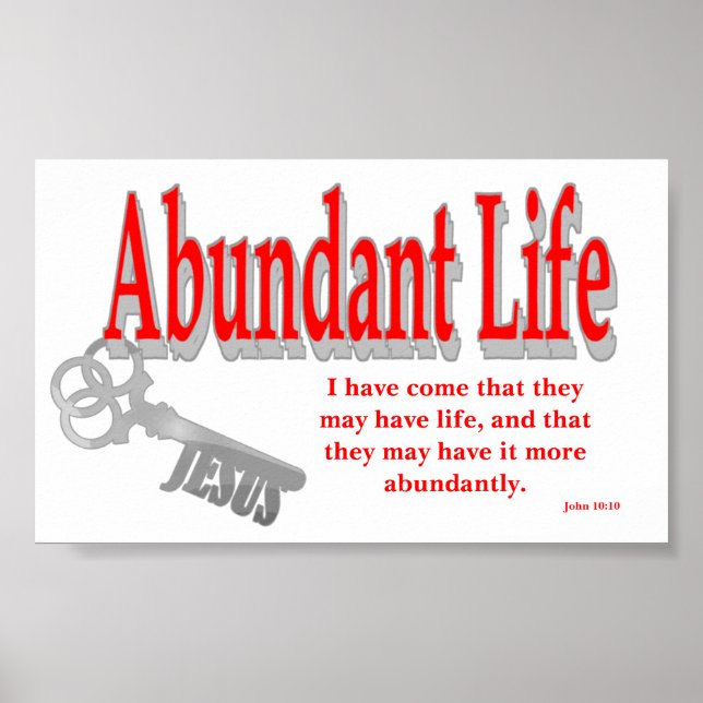 Poster Vida Abundante: A Chave - v1 (John 10:10) (Frente)