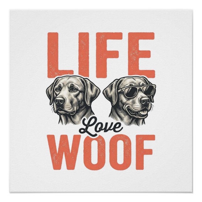 Póster Vida Antiga Amor Cachorro Design Gráfico_1 (Frente)